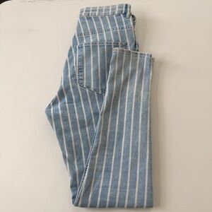 H&M Divided Blue and White Striped Skinny Jeans Size 10P
